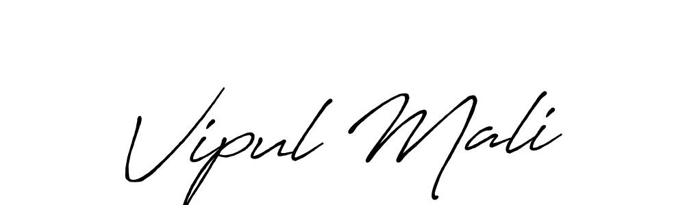 Vipul Mali stylish signature style. Best Handwritten Sign (Antro_Vectra_Bolder) for my name. Handwritten Signature Collection Ideas for my name Vipul Mali. Vipul Mali signature style 7 images and pictures png