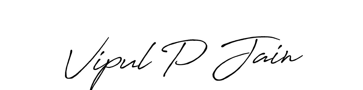 Use a signature maker to create a handwritten signature online. With this signature software, you can design (Antro_Vectra_Bolder) your own signature for name Vipul P Jain. Vipul P Jain signature style 7 images and pictures png