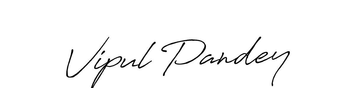 Create a beautiful signature design for name Vipul Pandey. With this signature (Antro_Vectra_Bolder) fonts, you can make a handwritten signature for free. Vipul Pandey signature style 7 images and pictures png