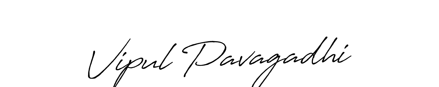 Make a beautiful signature design for name Vipul Pavagadhi. With this signature (Antro_Vectra_Bolder) style, you can create a handwritten signature for free. Vipul Pavagadhi signature style 7 images and pictures png