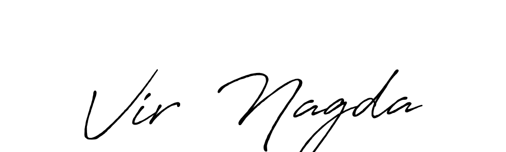 The best way (Antro_Vectra_Bolder) to make a short signature is to pick only two or three words in your name. The name Vir  Nagda include a total of six letters. For converting this name. Vir  Nagda signature style 7 images and pictures png