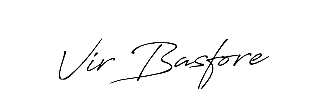 Make a beautiful signature design for name Vir Basfore. With this signature (Antro_Vectra_Bolder) style, you can create a handwritten signature for free. Vir Basfore signature style 7 images and pictures png