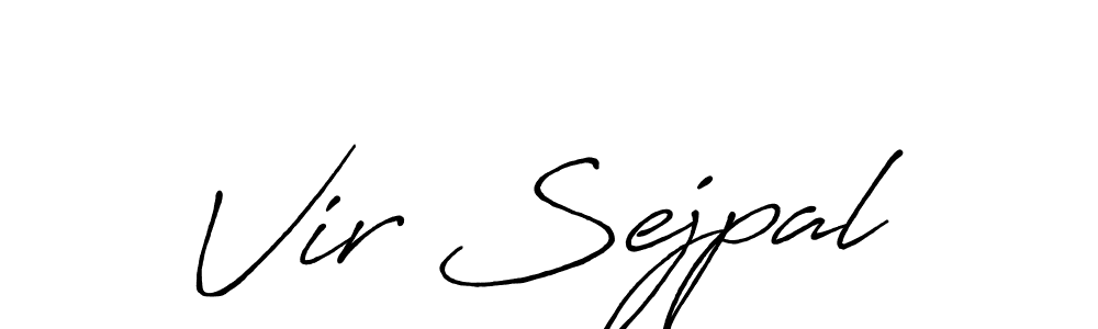 This is the best signature style for the Vir Sejpal name. Also you like these signature font (Antro_Vectra_Bolder). Mix name signature. Vir Sejpal signature style 7 images and pictures png