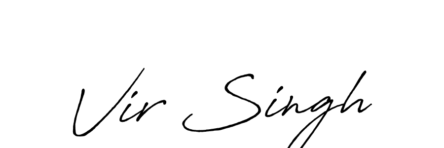 Make a beautiful signature design for name Vir Singh. With this signature (Antro_Vectra_Bolder) style, you can create a handwritten signature for free. Vir Singh signature style 7 images and pictures png