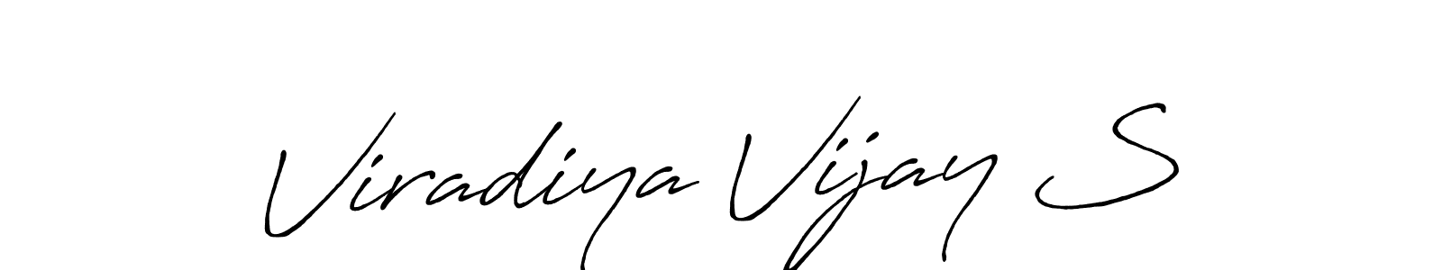 Create a beautiful signature design for name Viradiya Vijay S. With this signature (Antro_Vectra_Bolder) fonts, you can make a handwritten signature for free. Viradiya Vijay S signature style 7 images and pictures png