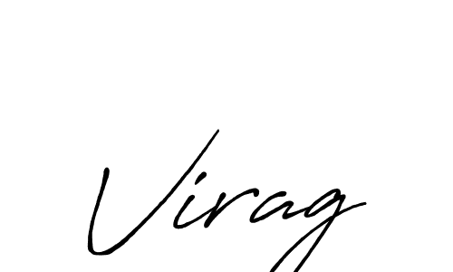 Virag stylish signature style. Best Handwritten Sign (Antro_Vectra_Bolder) for my name. Handwritten Signature Collection Ideas for my name Virag. Virag signature style 7 images and pictures png