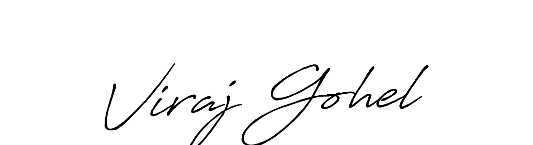 Use a signature maker to create a handwritten signature online. With this signature software, you can design (Antro_Vectra_Bolder) your own signature for name Viraj Gohel. Viraj Gohel signature style 7 images and pictures png