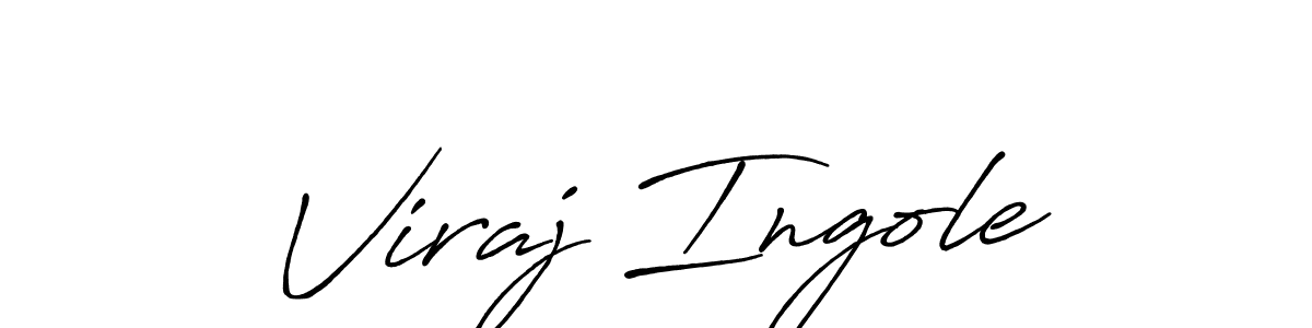 How to make Viraj Ingole name signature. Use Antro_Vectra_Bolder style for creating short signs online. This is the latest handwritten sign. Viraj Ingole signature style 7 images and pictures png