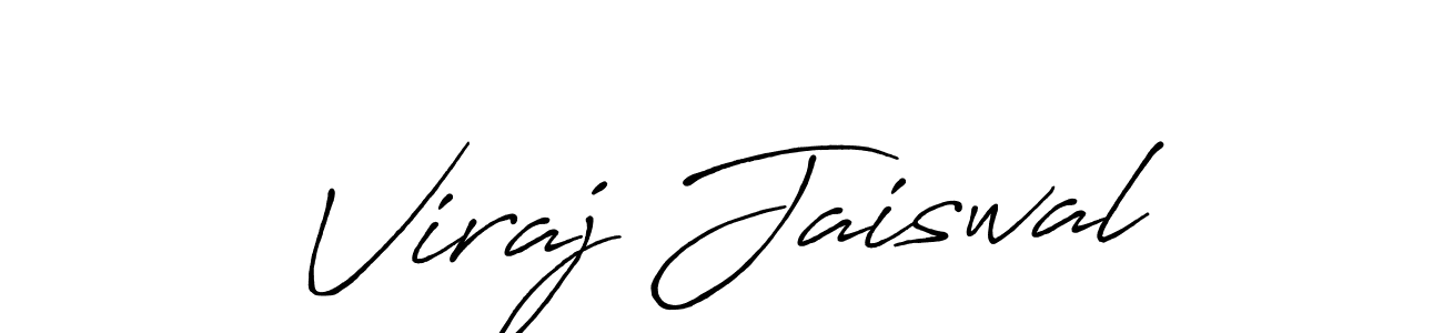 Also we have Viraj Jaiswal name is the best signature style. Create professional handwritten signature collection using Antro_Vectra_Bolder autograph style. Viraj Jaiswal signature style 7 images and pictures png