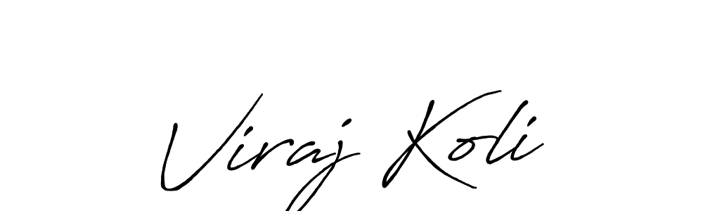 Make a beautiful signature design for name Viraj Koli. With this signature (Antro_Vectra_Bolder) style, you can create a handwritten signature for free. Viraj Koli signature style 7 images and pictures png