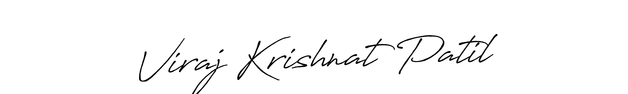 Make a beautiful signature design for name Viraj Krishnat Patil. With this signature (Antro_Vectra_Bolder) style, you can create a handwritten signature for free. Viraj Krishnat Patil signature style 7 images and pictures png