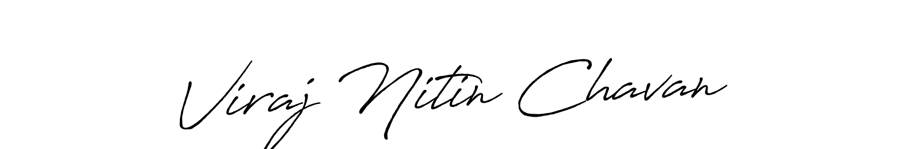 How to make Viraj Nitin Chavan name signature. Use Antro_Vectra_Bolder style for creating short signs online. This is the latest handwritten sign. Viraj Nitin Chavan signature style 7 images and pictures png