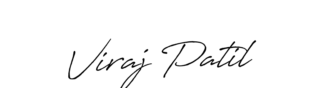 How to make Viraj Patil name signature. Use Antro_Vectra_Bolder style for creating short signs online. This is the latest handwritten sign. Viraj Patil signature style 7 images and pictures png