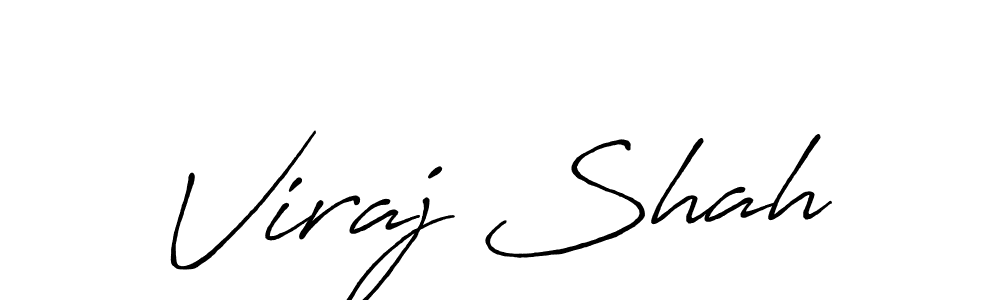 Create a beautiful signature design for name Viraj Shah. With this signature (Antro_Vectra_Bolder) fonts, you can make a handwritten signature for free. Viraj Shah signature style 7 images and pictures png