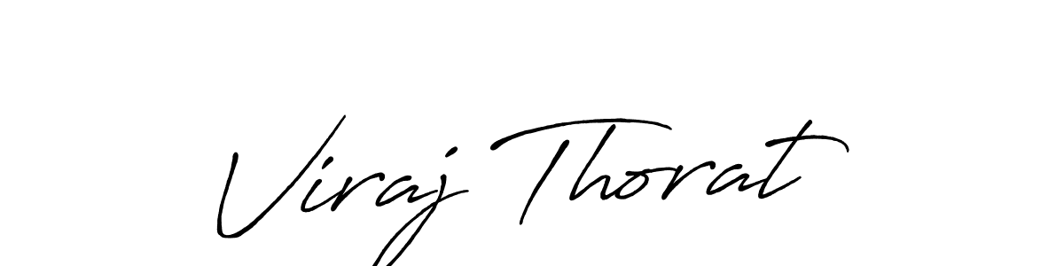 How to make Viraj Thorat name signature. Use Antro_Vectra_Bolder style for creating short signs online. This is the latest handwritten sign. Viraj Thorat signature style 7 images and pictures png
