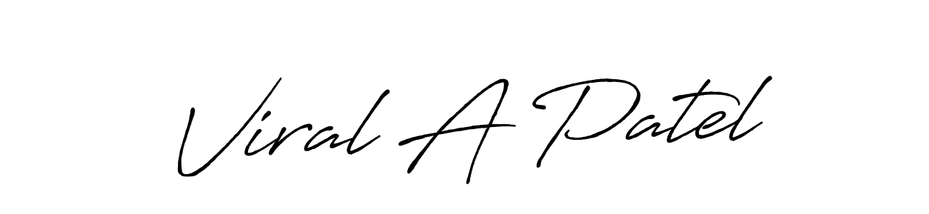 Design your own signature with our free online signature maker. With this signature software, you can create a handwritten (Antro_Vectra_Bolder) signature for name Viral A Patel. Viral A Patel signature style 7 images and pictures png