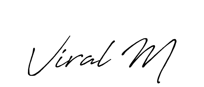 Make a beautiful signature design for name Viral M. Use this online signature maker to create a handwritten signature for free. Viral M signature style 7 images and pictures png