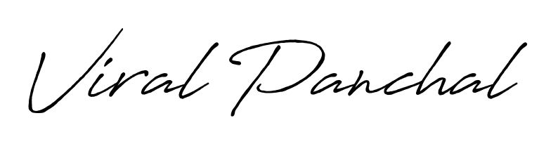 Also You can easily find your signature by using the search form. We will create Viral Panchal name handwritten signature images for you free of cost using Antro_Vectra_Bolder sign style. Viral Panchal signature style 7 images and pictures png
