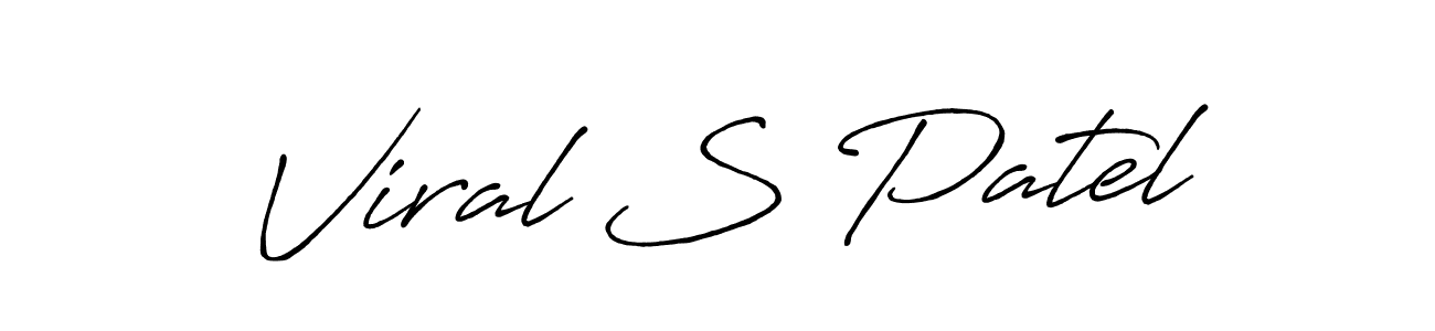 Create a beautiful signature design for name Viral S Patel. With this signature (Antro_Vectra_Bolder) fonts, you can make a handwritten signature for free. Viral S Patel signature style 7 images and pictures png