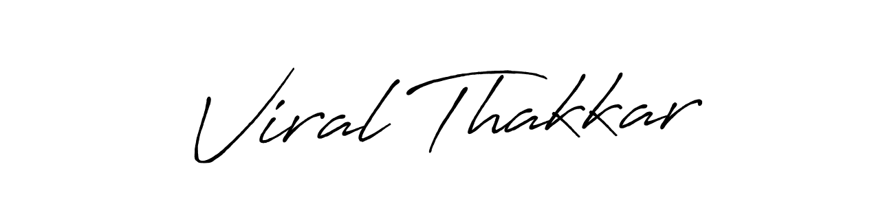 Viral Thakkar stylish signature style. Best Handwritten Sign (Antro_Vectra_Bolder) for my name. Handwritten Signature Collection Ideas for my name Viral Thakkar. Viral Thakkar signature style 7 images and pictures png