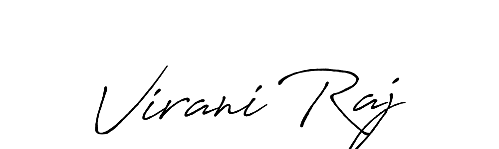 How to make Virani Raj name signature. Use Antro_Vectra_Bolder style for creating short signs online. This is the latest handwritten sign. Virani Raj signature style 7 images and pictures png