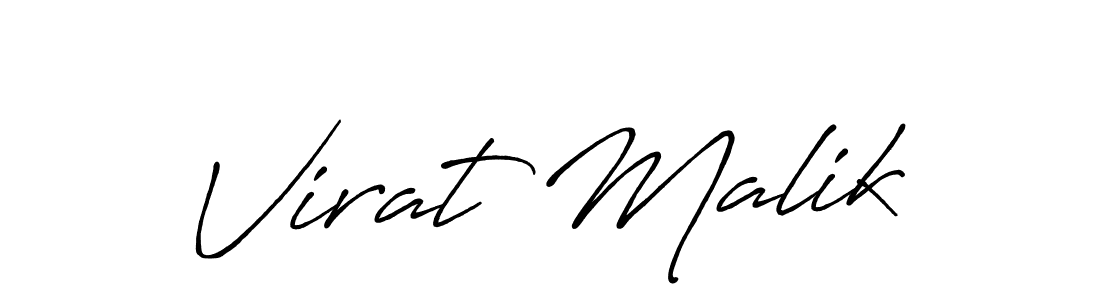 Virat Malik stylish signature style. Best Handwritten Sign (Antro_Vectra_Bolder) for my name. Handwritten Signature Collection Ideas for my name Virat Malik. Virat Malik signature style 7 images and pictures png