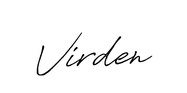 The best way (Antro_Vectra_Bolder) to make a short signature is to pick only two or three words in your name. The name Virden include a total of six letters. For converting this name. Virden signature style 7 images and pictures png