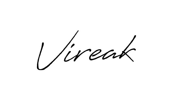 Make a beautiful signature design for name Vireak. Use this online signature maker to create a handwritten signature for free. Vireak signature style 7 images and pictures png