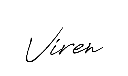 Make a beautiful signature design for name Viren. With this signature (Antro_Vectra_Bolder) style, you can create a handwritten signature for free. Viren signature style 7 images and pictures png