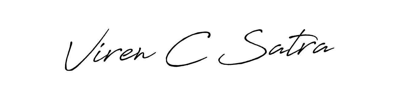How to make Viren C Satra name signature. Use Antro_Vectra_Bolder style for creating short signs online. This is the latest handwritten sign. Viren C Satra signature style 7 images and pictures png