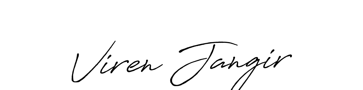 Make a beautiful signature design for name Viren Jangir. With this signature (Antro_Vectra_Bolder) style, you can create a handwritten signature for free. Viren Jangir signature style 7 images and pictures png