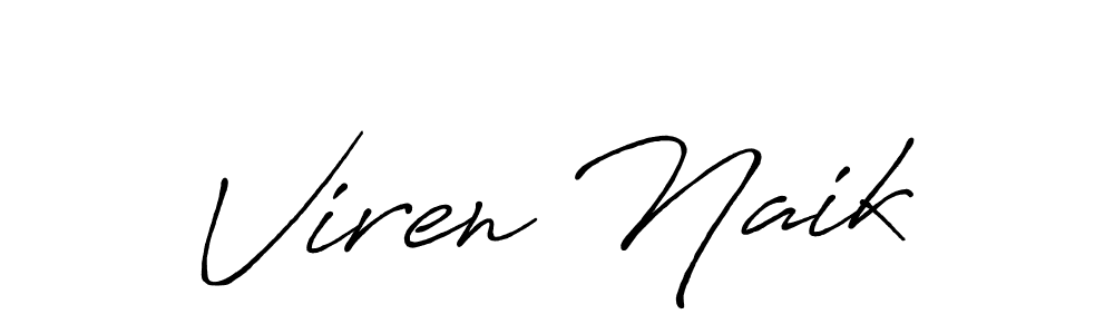 How to make Viren Naik name signature. Use Antro_Vectra_Bolder style for creating short signs online. This is the latest handwritten sign. Viren Naik signature style 7 images and pictures png