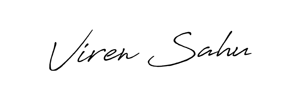 Create a beautiful signature design for name Viren Sahu. With this signature (Antro_Vectra_Bolder) fonts, you can make a handwritten signature for free. Viren Sahu signature style 7 images and pictures png