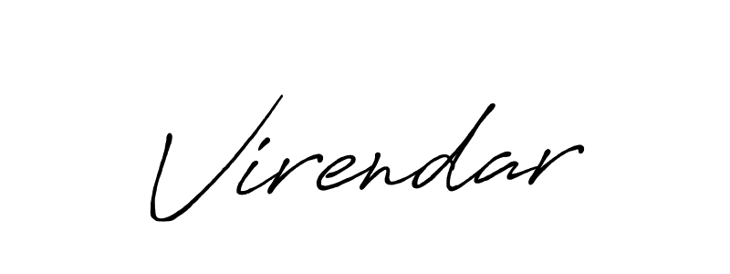 Use a signature maker to create a handwritten signature online. With this signature software, you can design (Antro_Vectra_Bolder) your own signature for name Virendar. Virendar signature style 7 images and pictures png