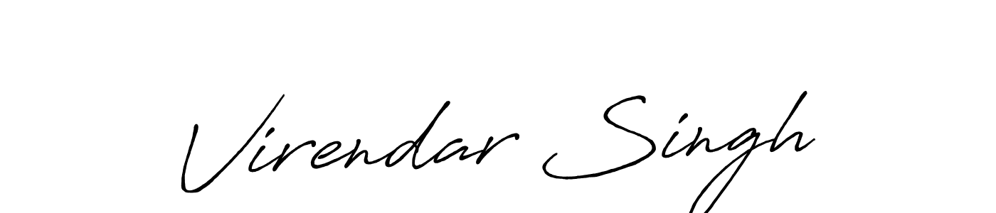 The best way (Antro_Vectra_Bolder) to make a short signature is to pick only two or three words in your name. The name Virendar Singh include a total of six letters. For converting this name. Virendar Singh signature style 7 images and pictures png