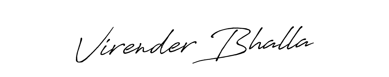 Virender Bhalla stylish signature style. Best Handwritten Sign (Antro_Vectra_Bolder) for my name. Handwritten Signature Collection Ideas for my name Virender Bhalla. Virender Bhalla signature style 7 images and pictures png