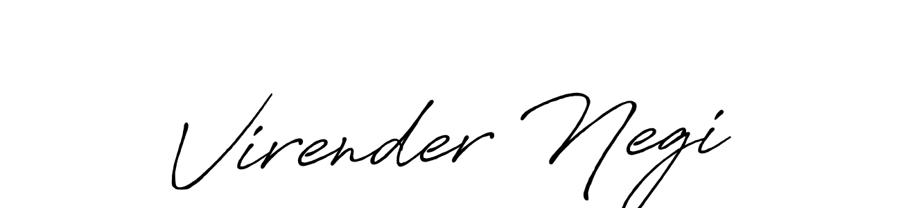 Make a beautiful signature design for name Virender Negi. With this signature (Antro_Vectra_Bolder) style, you can create a handwritten signature for free. Virender Negi signature style 7 images and pictures png