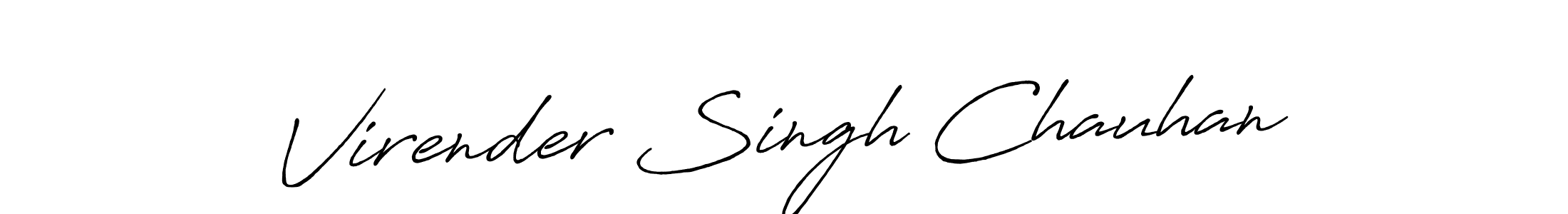 Make a beautiful signature design for name Virender Singh Chauhan. With this signature (Antro_Vectra_Bolder) style, you can create a handwritten signature for free. Virender Singh Chauhan signature style 7 images and pictures png