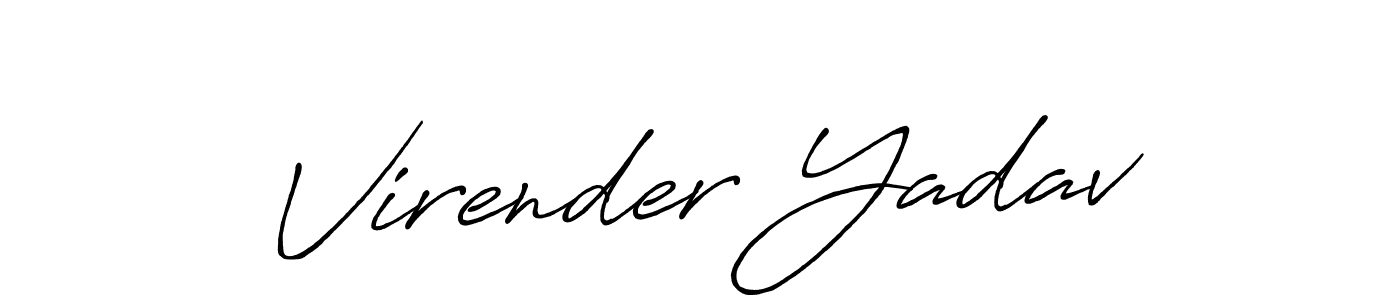 Also we have Virender Yadav name is the best signature style. Create professional handwritten signature collection using Antro_Vectra_Bolder autograph style. Virender Yadav signature style 7 images and pictures png