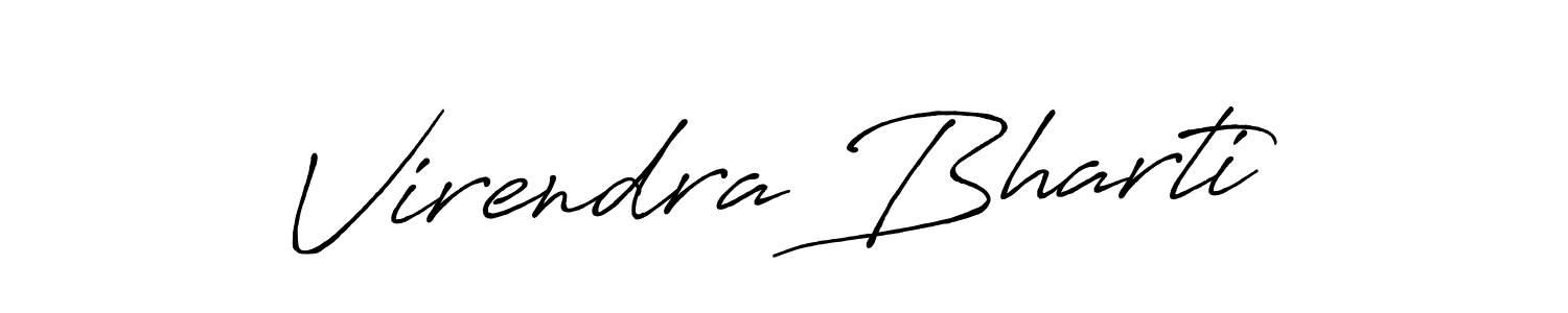 Virendra Bharti stylish signature style. Best Handwritten Sign (Antro_Vectra_Bolder) for my name. Handwritten Signature Collection Ideas for my name Virendra Bharti. Virendra Bharti signature style 7 images and pictures png