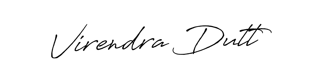 Create a beautiful signature design for name Virendra Dutt. With this signature (Antro_Vectra_Bolder) fonts, you can make a handwritten signature for free. Virendra Dutt signature style 7 images and pictures png