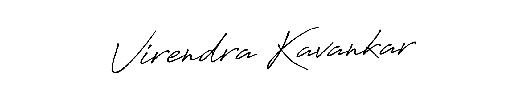 How to make Virendra Kavankar name signature. Use Antro_Vectra_Bolder style for creating short signs online. This is the latest handwritten sign. Virendra Kavankar signature style 7 images and pictures png