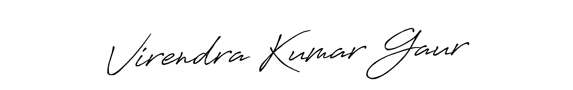 Make a beautiful signature design for name Virendra Kumar Gaur. With this signature (Antro_Vectra_Bolder) style, you can create a handwritten signature for free. Virendra Kumar Gaur signature style 7 images and pictures png