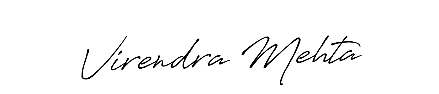 Virendra Mehta stylish signature style. Best Handwritten Sign (Antro_Vectra_Bolder) for my name. Handwritten Signature Collection Ideas for my name Virendra Mehta. Virendra Mehta signature style 7 images and pictures png