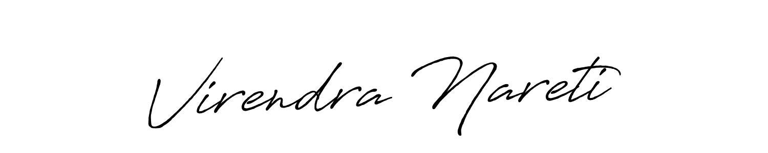 The best way (Antro_Vectra_Bolder) to make a short signature is to pick only two or three words in your name. The name Virendra Nareti include a total of six letters. For converting this name. Virendra Nareti signature style 7 images and pictures png