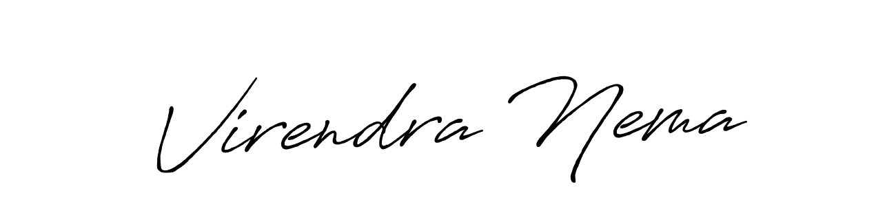 It looks lik you need a new signature style for name Virendra Nema. Design unique handwritten (Antro_Vectra_Bolder) signature with our free signature maker in just a few clicks. Virendra Nema signature style 7 images and pictures png