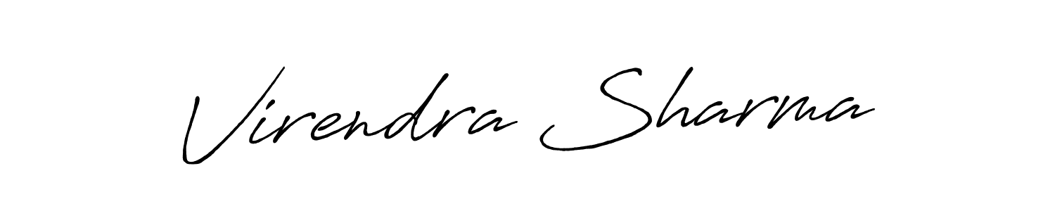 How to make Virendra Sharma signature? Antro_Vectra_Bolder is a professional autograph style. Create handwritten signature for Virendra Sharma name. Virendra Sharma signature style 7 images and pictures png