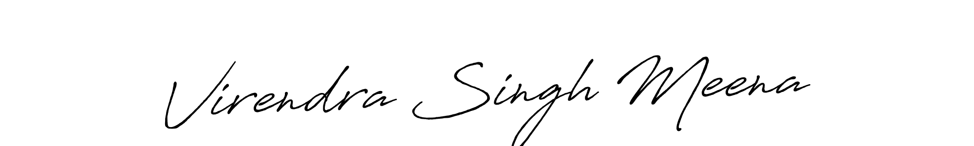 How to make Virendra Singh Meena name signature. Use Antro_Vectra_Bolder style for creating short signs online. This is the latest handwritten sign. Virendra Singh Meena signature style 7 images and pictures png