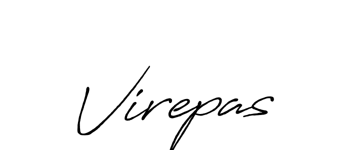 Virepas stylish signature style. Best Handwritten Sign (Antro_Vectra_Bolder) for my name. Handwritten Signature Collection Ideas for my name Virepas. Virepas signature style 7 images and pictures png