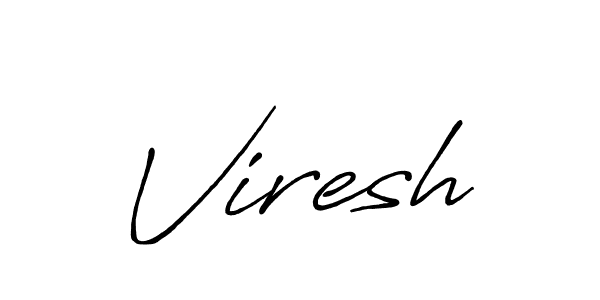 How to make Viresh name signature. Use Antro_Vectra_Bolder style for creating short signs online. This is the latest handwritten sign. Viresh signature style 7 images and pictures png